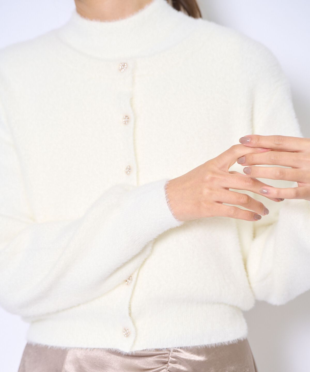 アンドクチュール「ラメフェザーニットアンサンブル」|カーディガン|