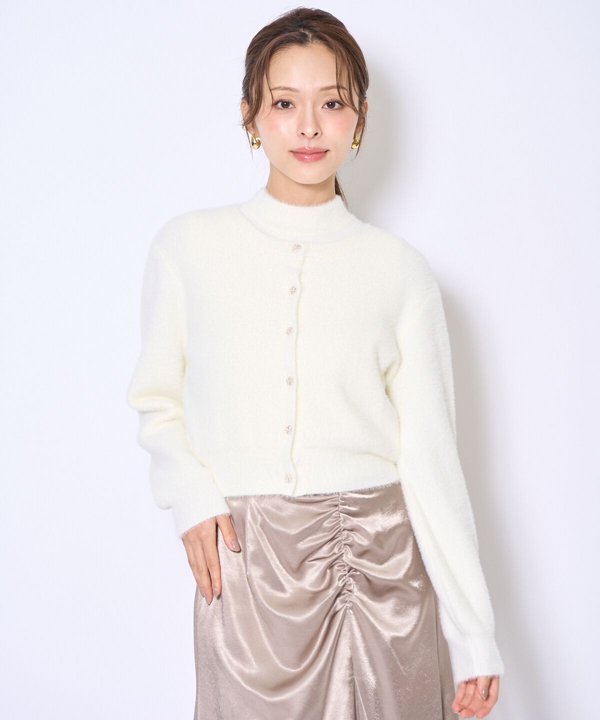 アンドクチュール「ラメフェザーニットアンサンブル」|カーディガン|