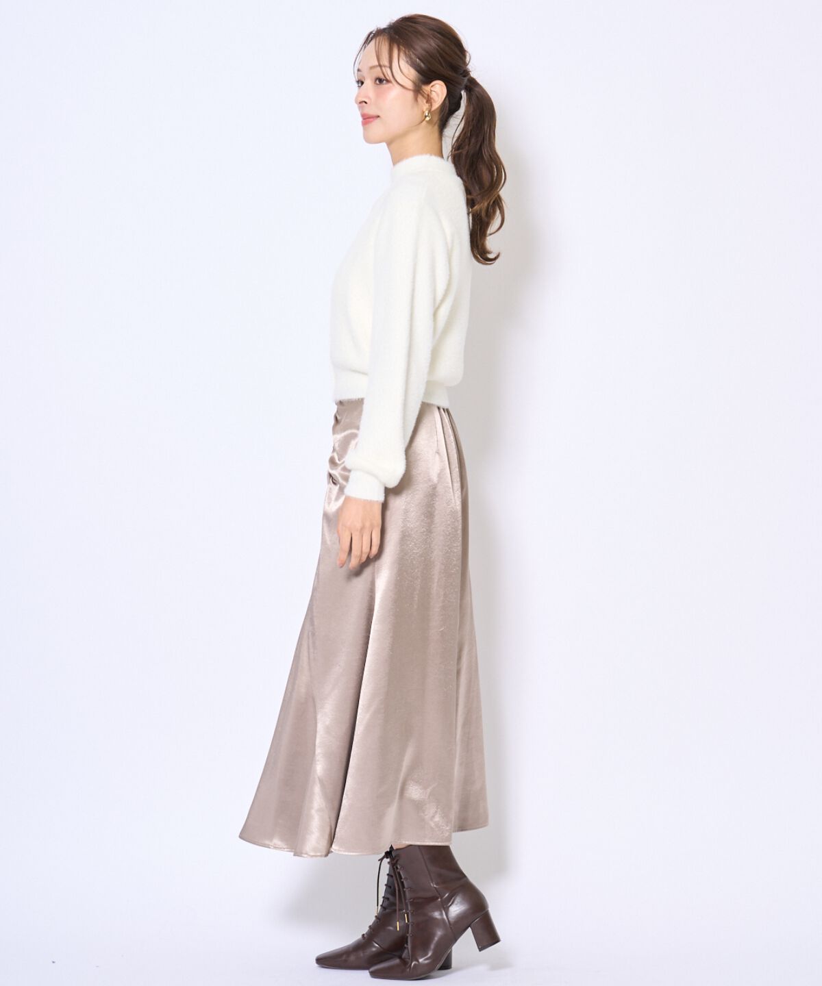 アンドクチュール「ラメフェザーニットアンサンブル」|カーディガン|