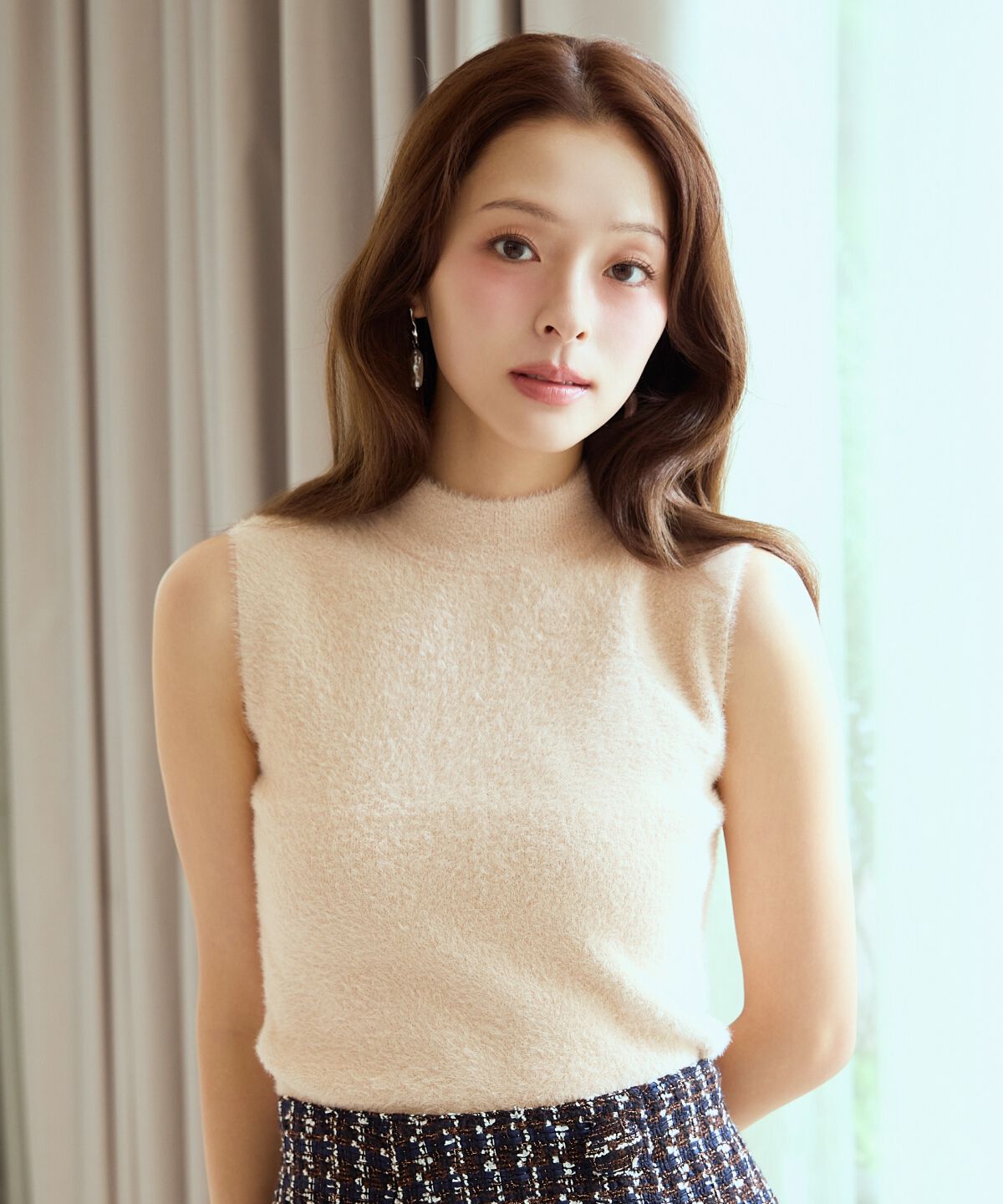 アンドクチュール「ラメフェザーニットアンサンブル」|カーディガン|