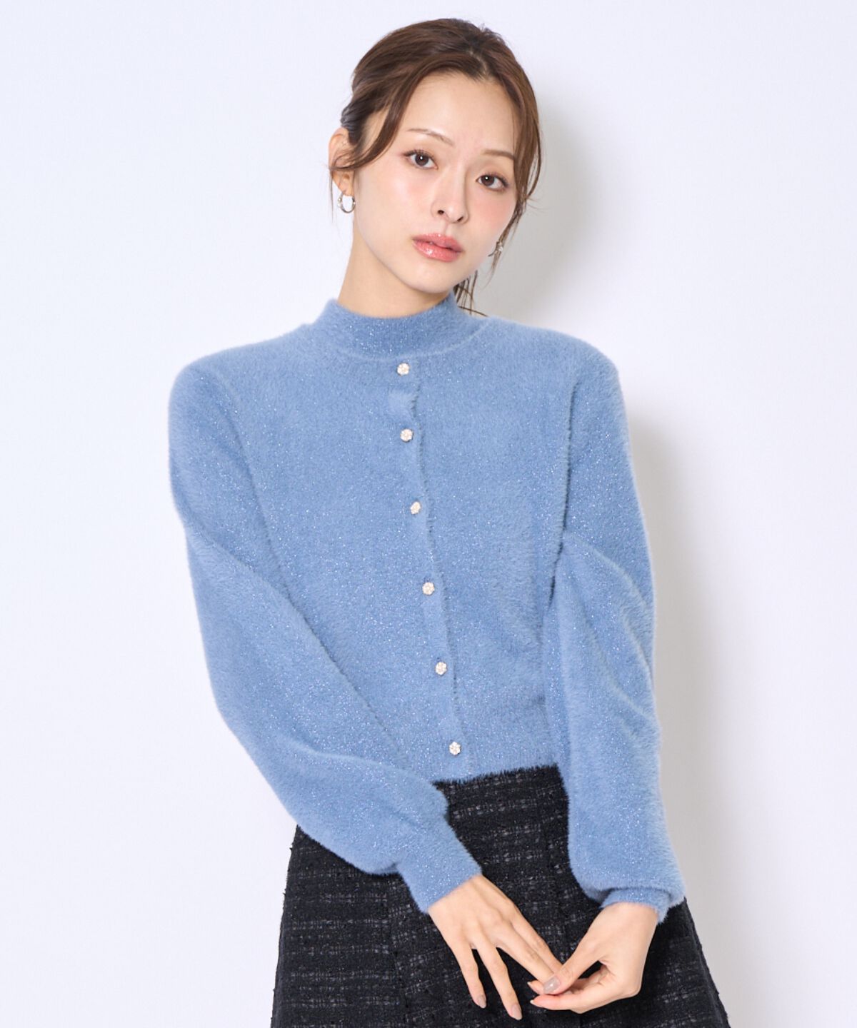 アンドクチュール「ラメフェザーニットアンサンブル」|カーディガン|