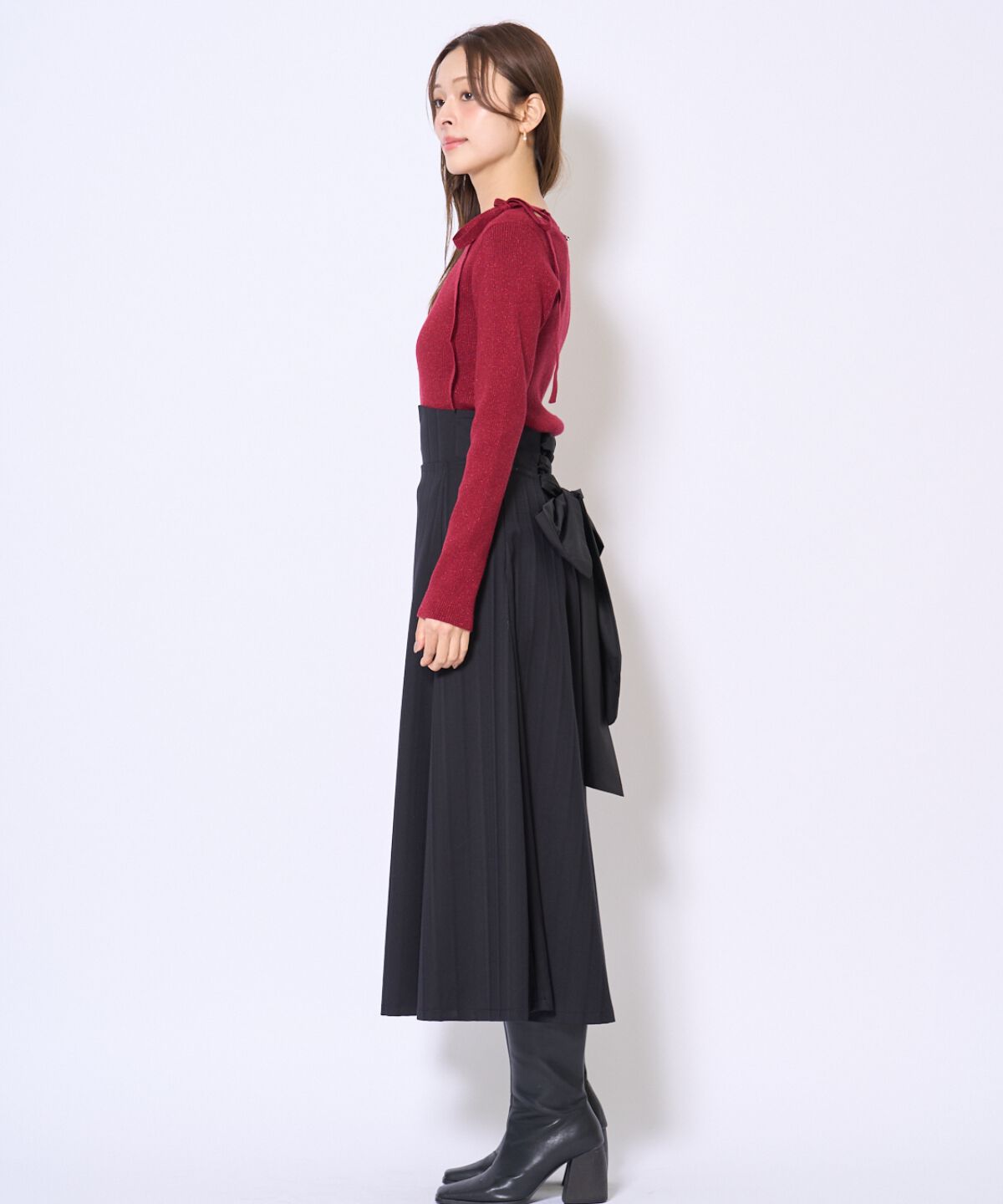 アンドクチュール「ビッグリボンフレアスカート」|フレア|