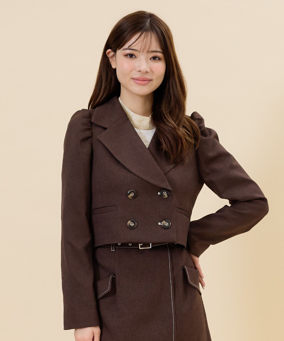 REDYAZEL「ウーリッシュショートダブルジャケット」|テーラードジャケット|