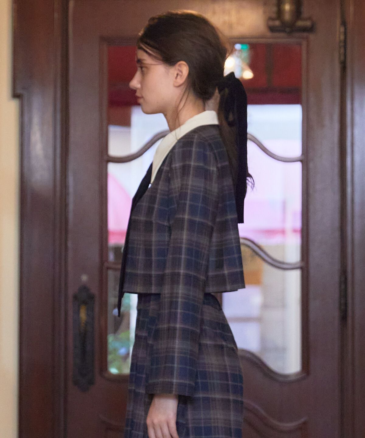 REDYAZEL「ネクタイチェックトップス」|シャツ・ブラウス|