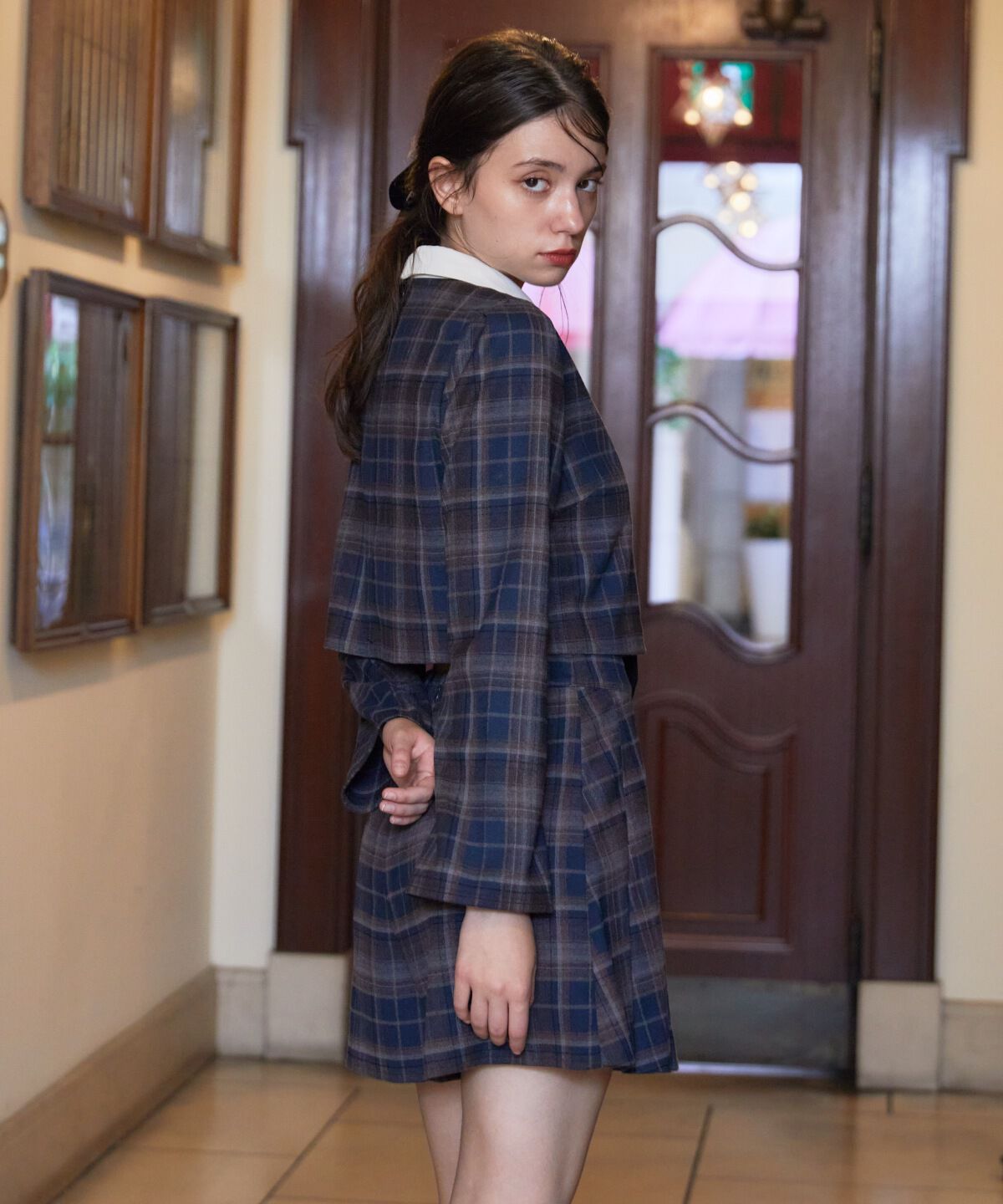 REDYAZEL「ネクタイチェックトップス」|シャツ・ブラウス|