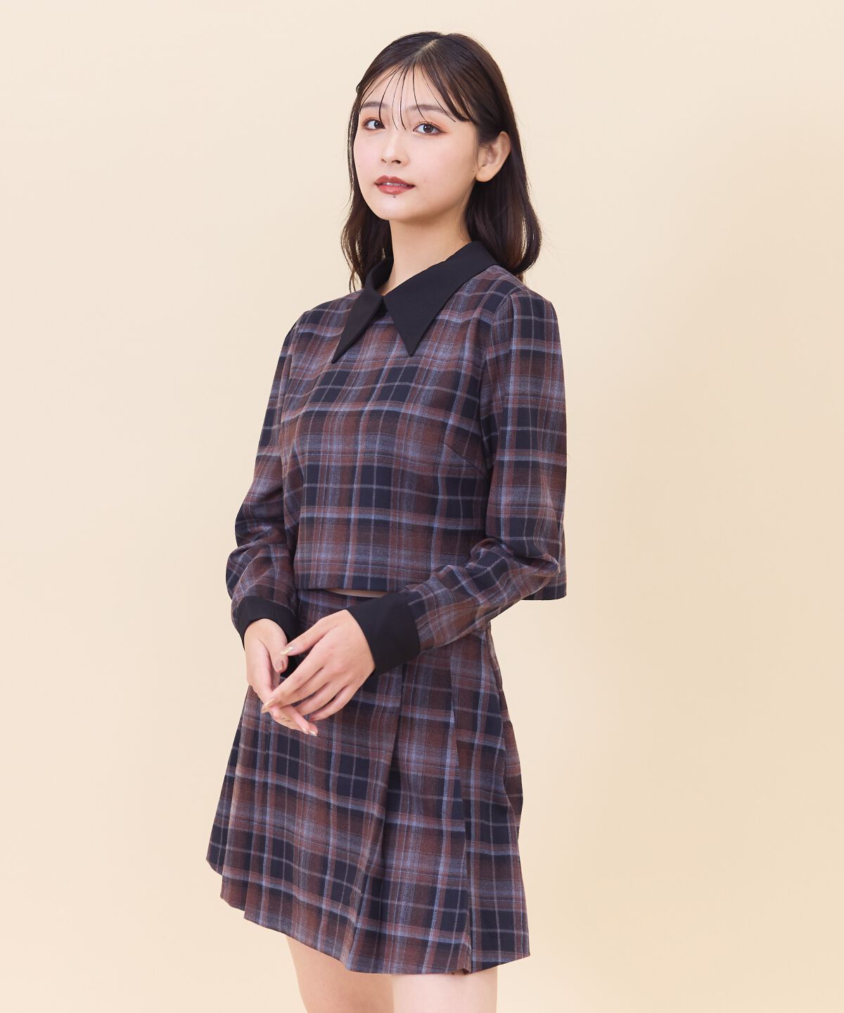 REDYAZEL「ネクタイチェックトップス」|シャツ・ブラウス|
