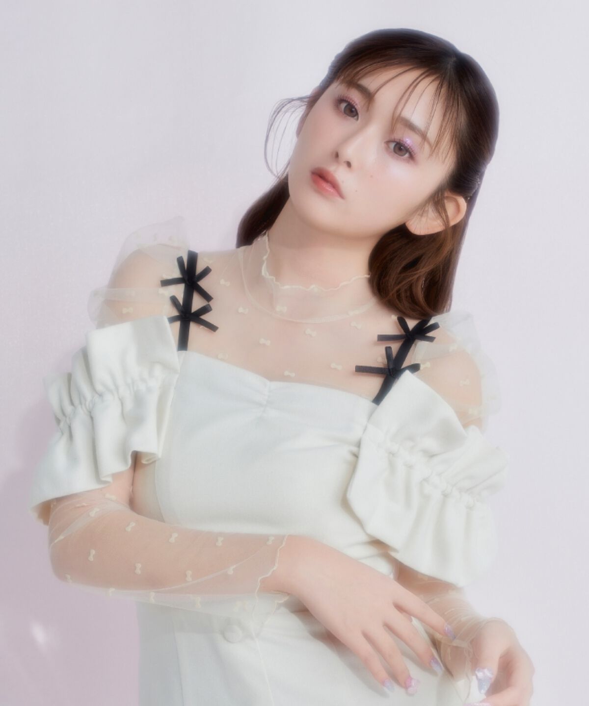 REDYAZEL「リボンフロッキーチュールブラウス」|シャツ・ブラウス|