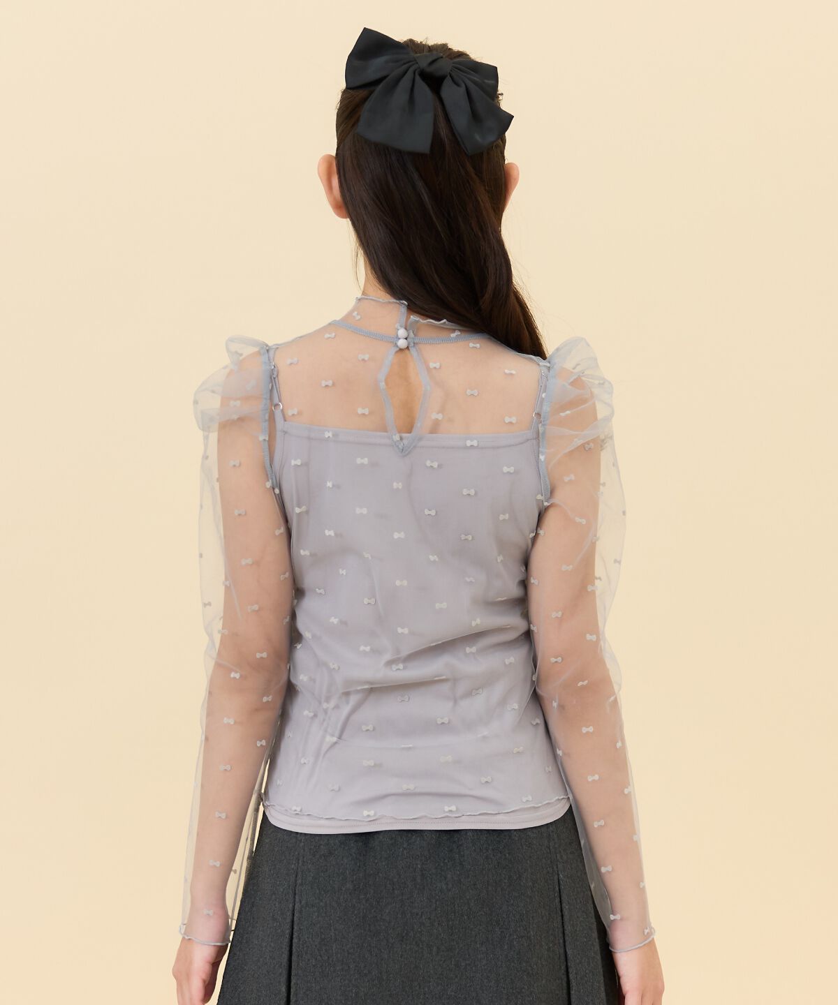 REDYAZEL「リボンフロッキーチュールブラウス」|シャツ・ブラウス|