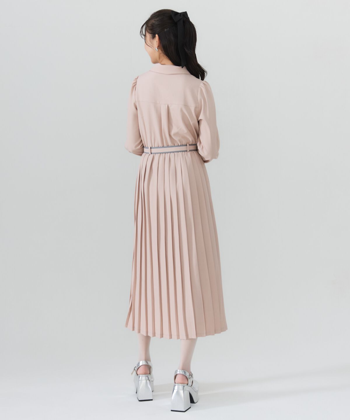 REDYAZEL「バイカラープリーツシャツワンピース」|ワンピース|