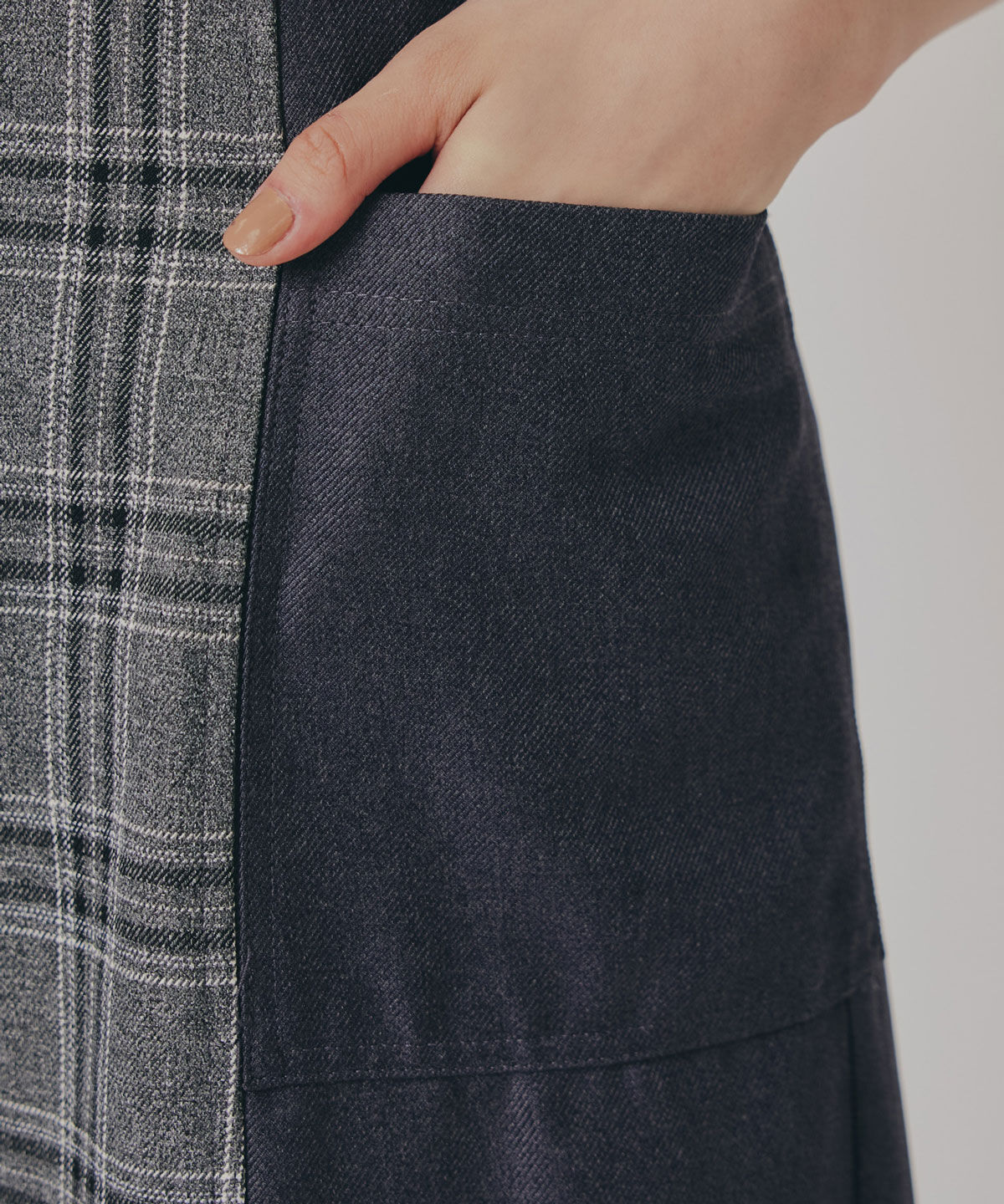 REDYAZEL「フロントジップバイカラーチェックワンピース」|ワンピース|