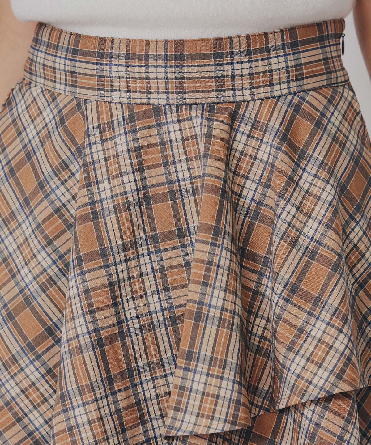 REDYAZEL「タータンチェックティアードスカート」|フレア|