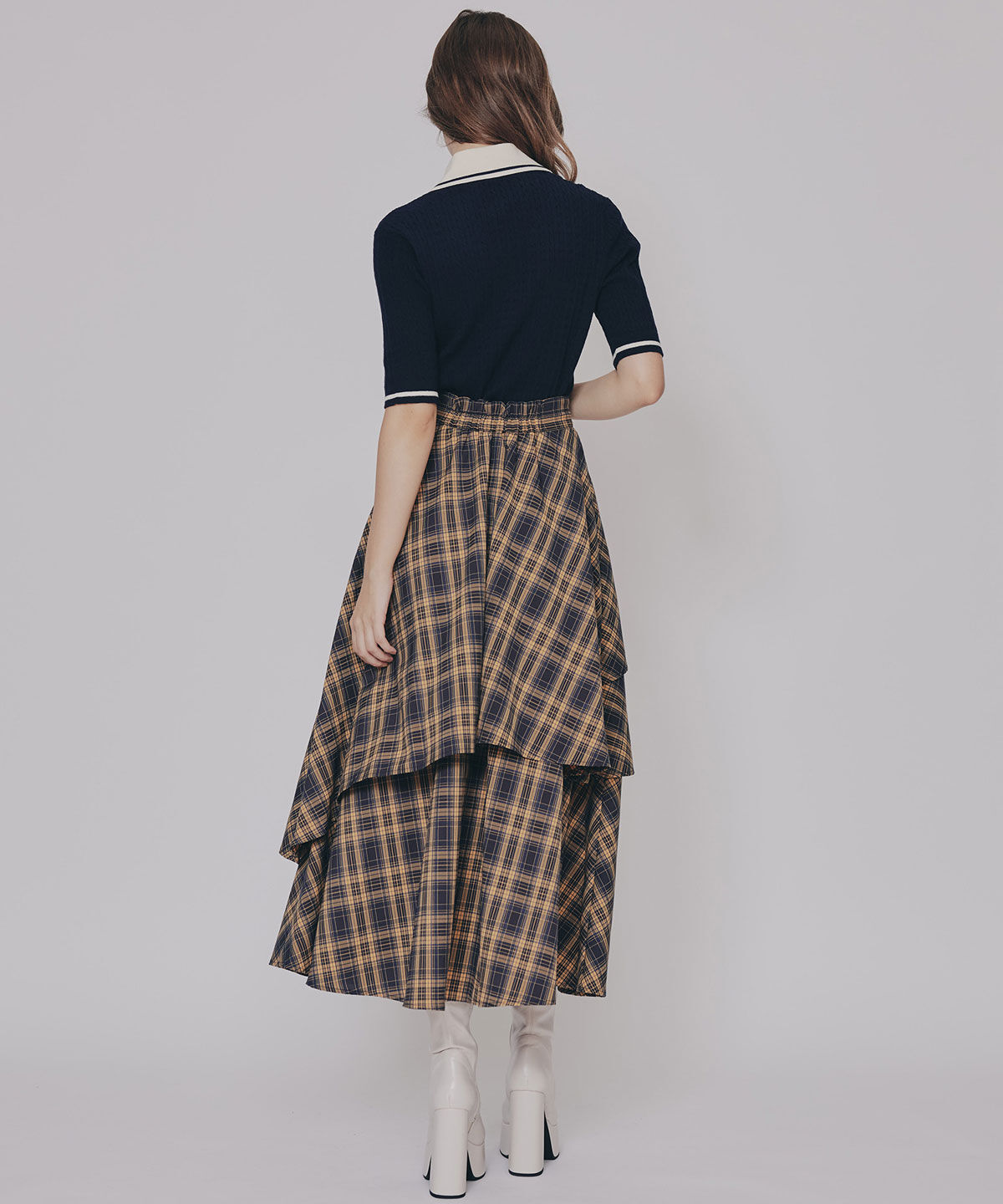REDYAZEL「タータンチェックティアードスカート」|フレア|