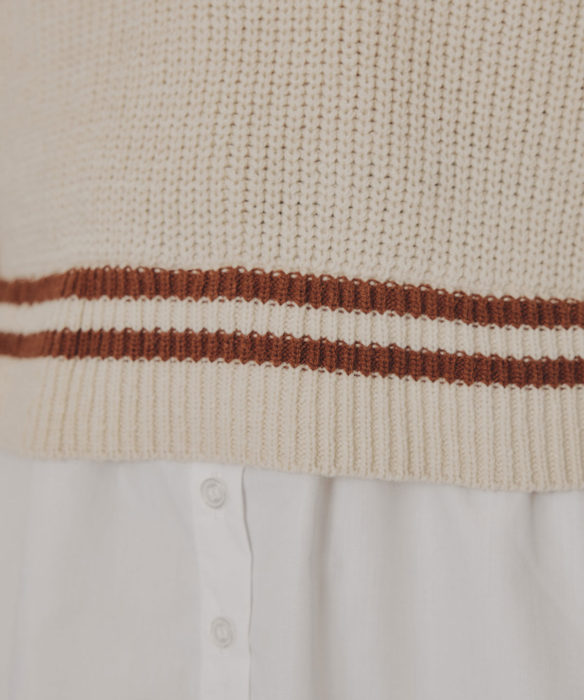 REDYAZEL「レイヤードシャツドッキングニットプルオーバー」|ニット・セーター|