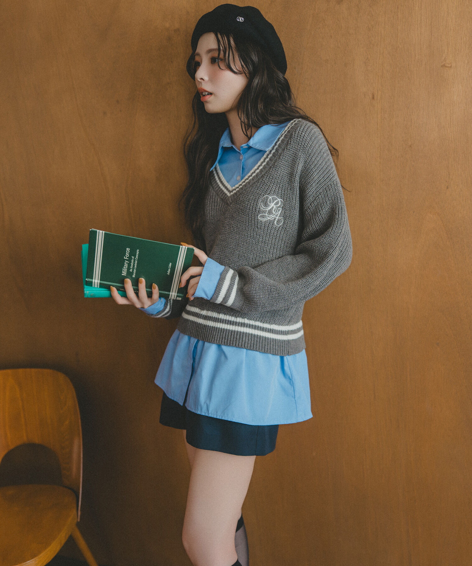 REDYAZEL「レイヤードシャツドッキングニットプルオーバー」|ニット・セーター|