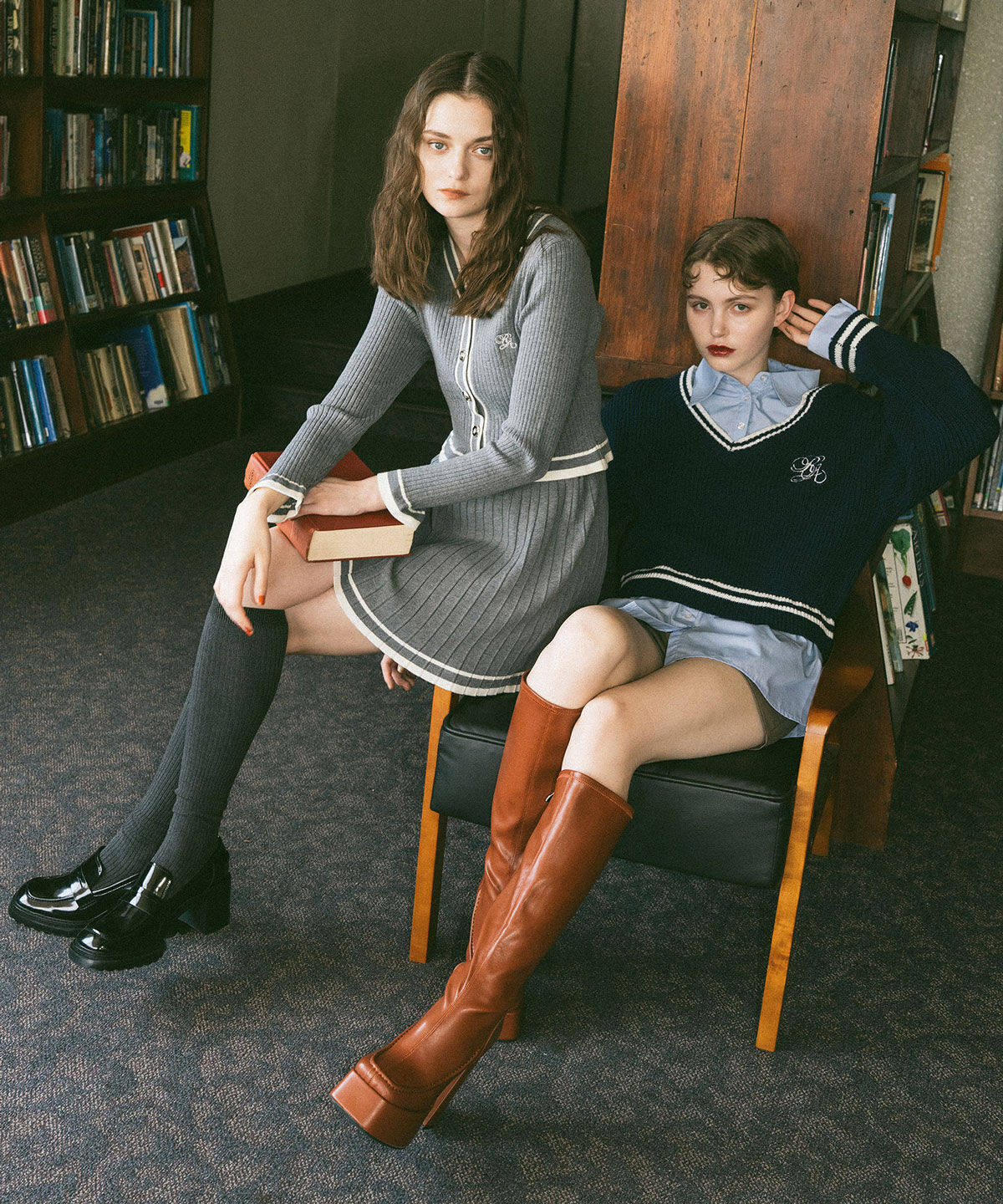 REDYAZEL「レイヤードシャツドッキングニットプルオーバー」|ニット・セーター|