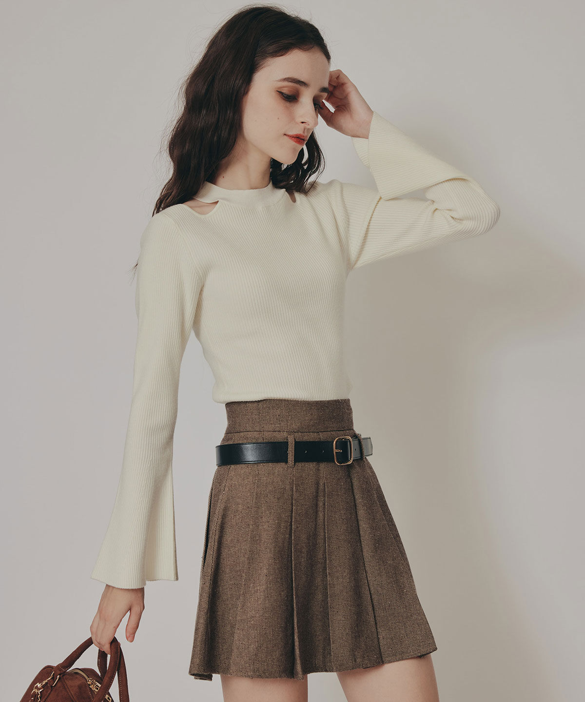 REDYAZEL「ローベルトプリーツミニスカート」|フレア|