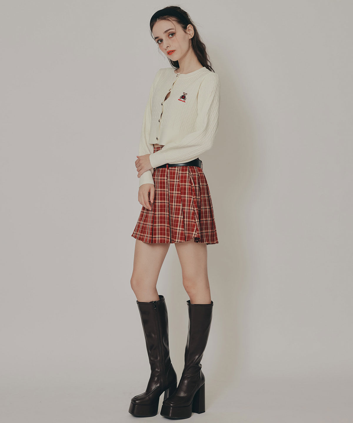 REDYAZEL「Azelyミニケーブルニットカーディガン」|カーディガン|