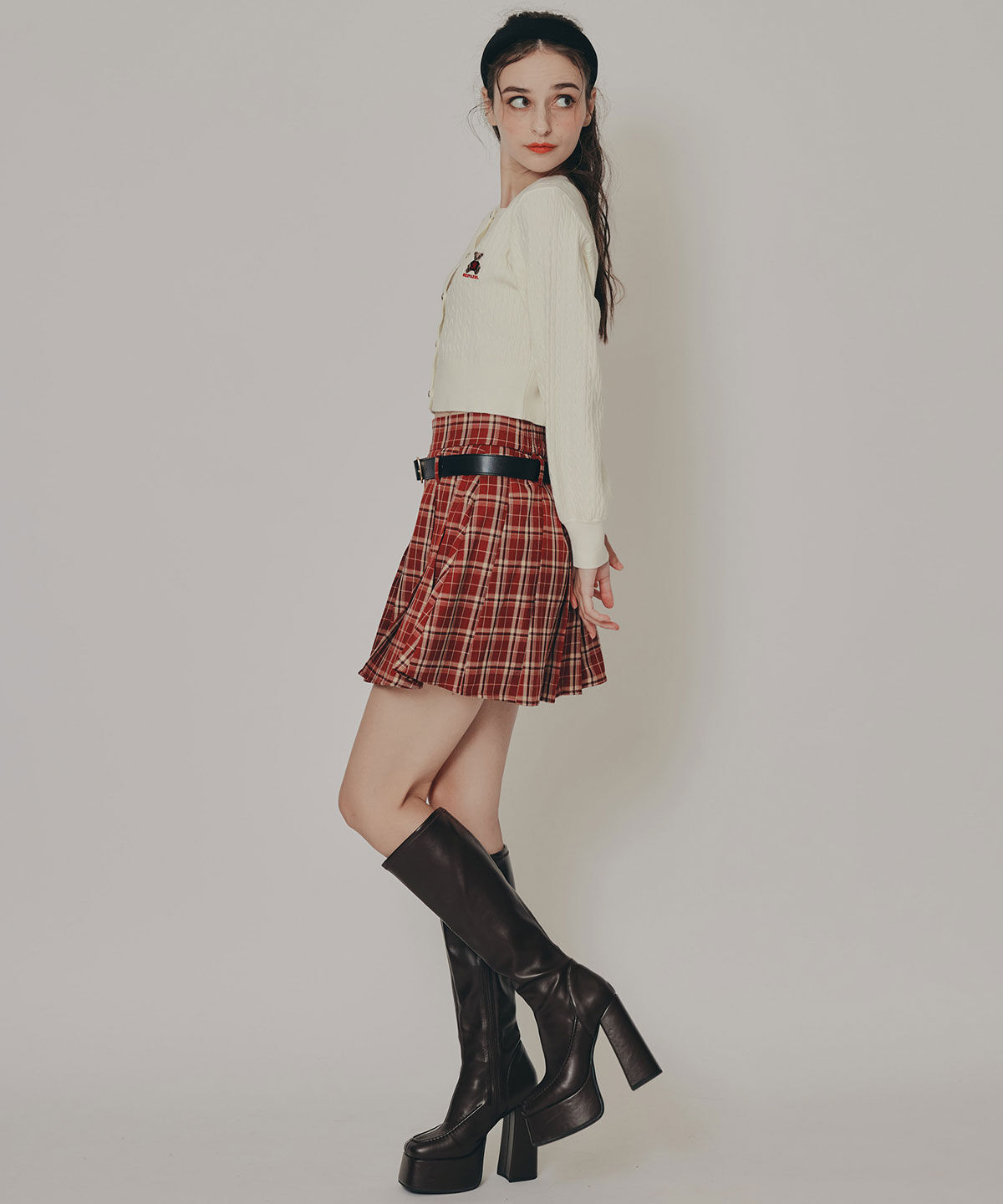 REDYAZEL「Azelyミニケーブルニットカーディガン」|カーディガン|