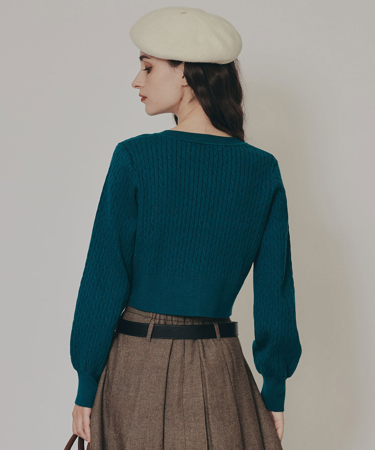 REDYAZEL「Azelyミニケーブルニットカーディガン」|カーディガン|