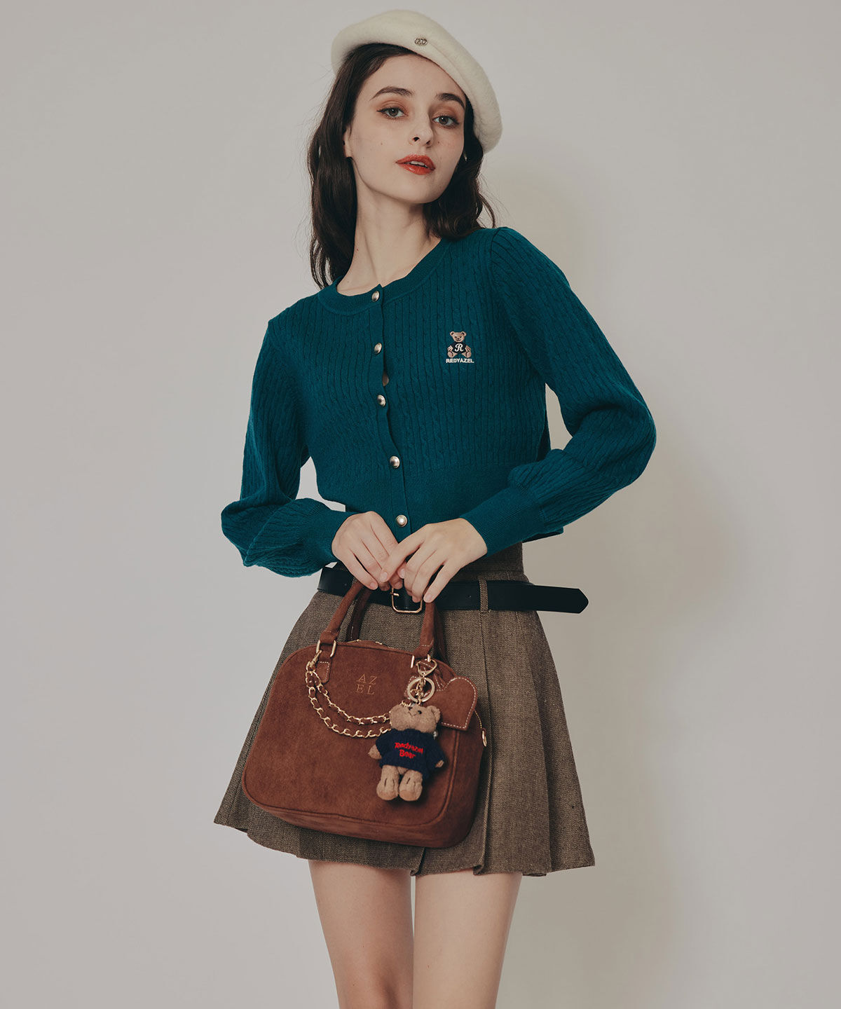 REDYAZEL「Azelyミニケーブルニットカーディガン」|カーディガン|