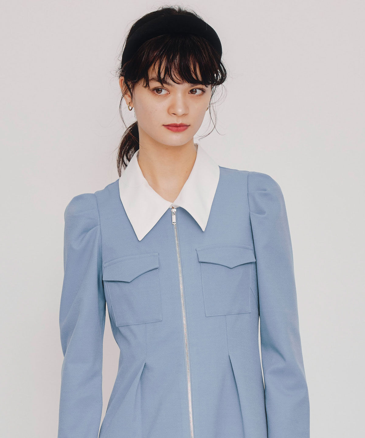 REDYAZEL「フロントZIPバイカラーロングワンピース」|ワンピース|