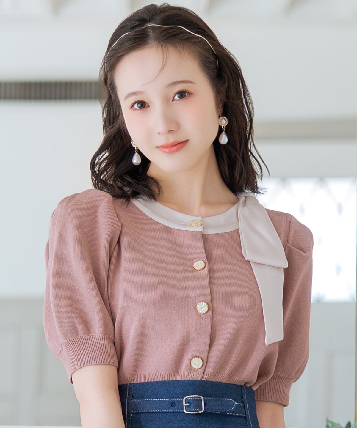 WILLSELECTION「リボンパフカーディガン」|カーディガン|