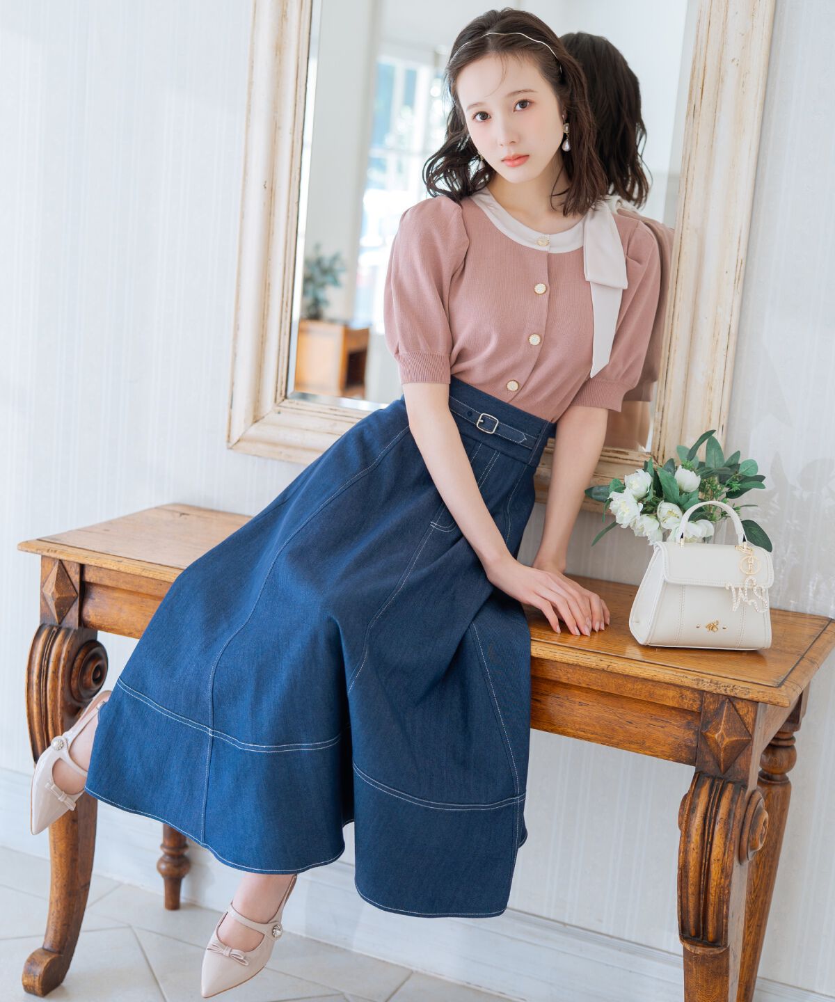 WILLSELECTION「リボンパフカーディガン」|カーディガン|