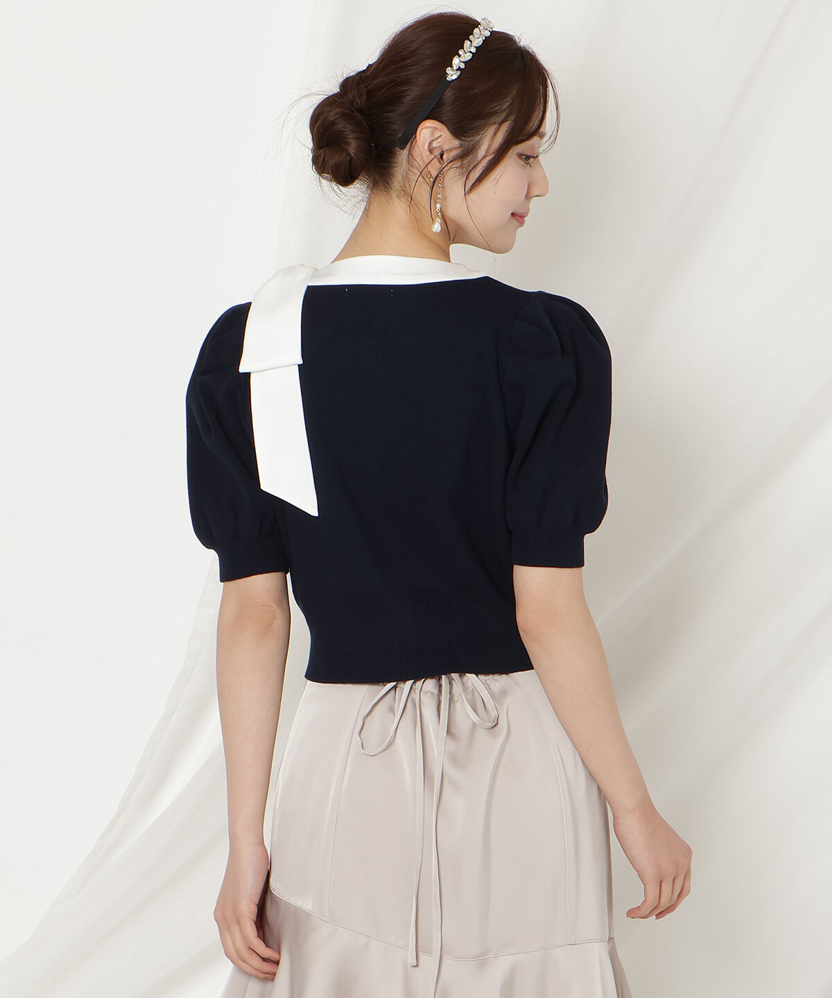 WILLSELECTION「リボンパフカーディガン」|カーディガン|