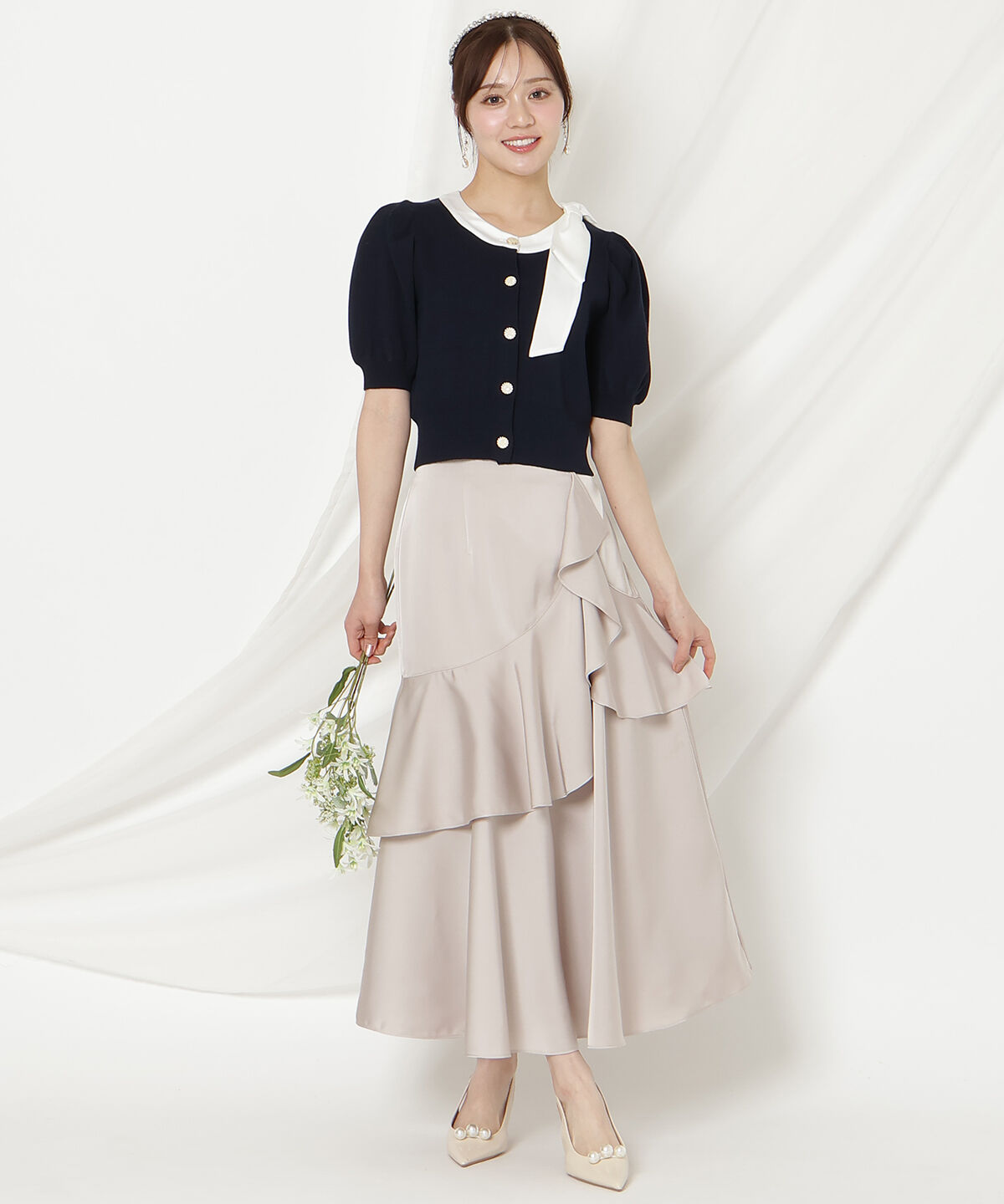 WILLSELECTION「リボンパフカーディガン」|カーディガン|