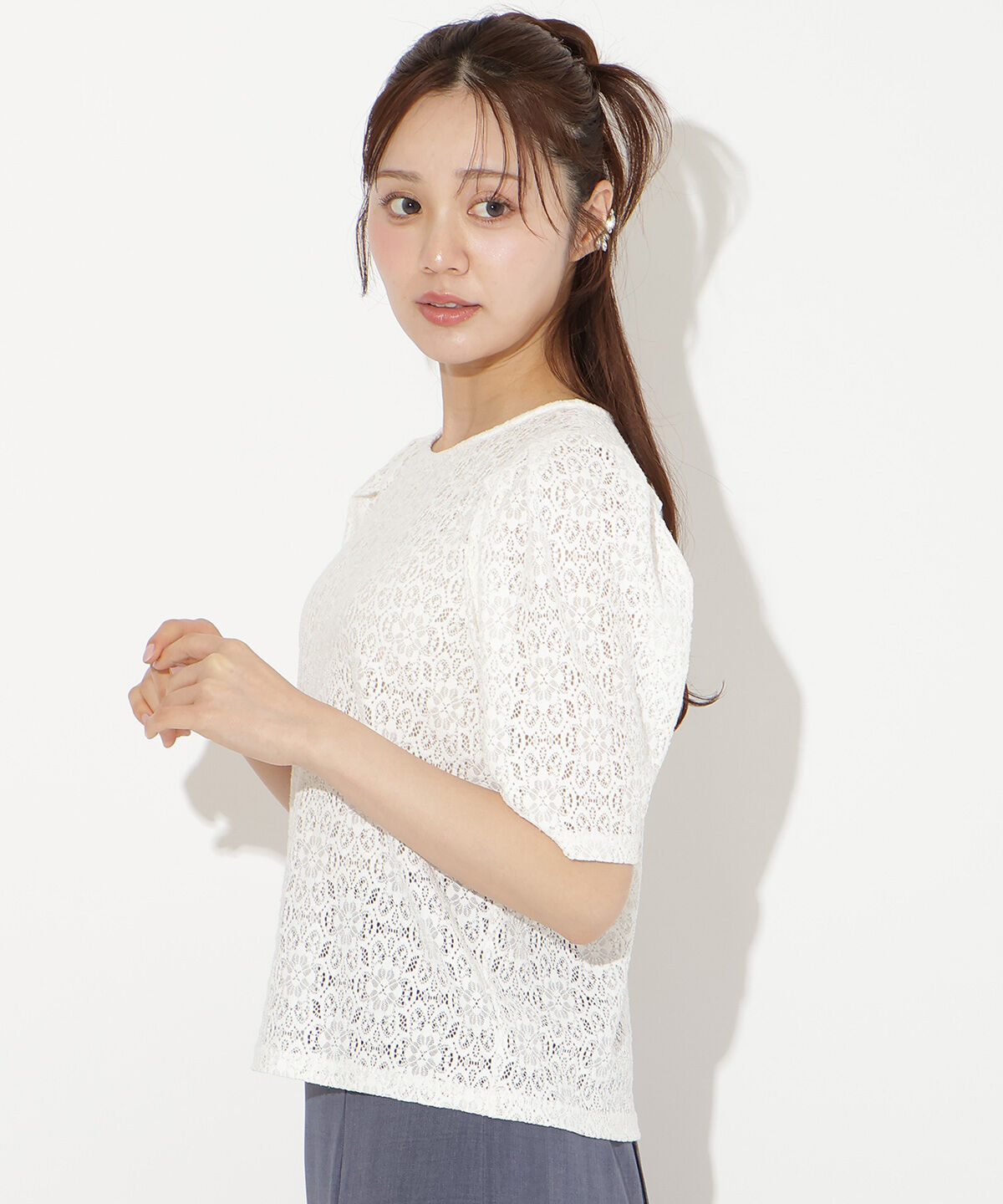 WILLSELECTION「レースクルーネックトップス」|Tシャツ・カットソー|