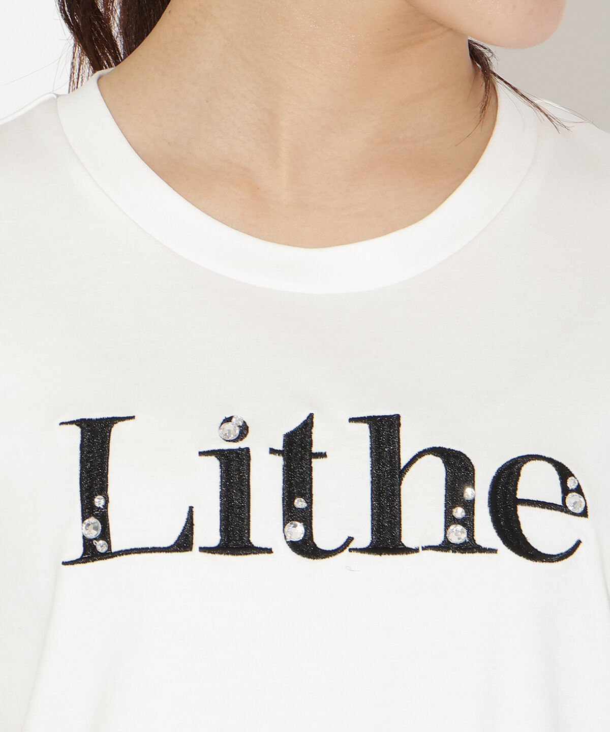 WILLSELECTION「ビジュー付き刺繍ロゴTシャツ」|Tシャツ・カットソー|