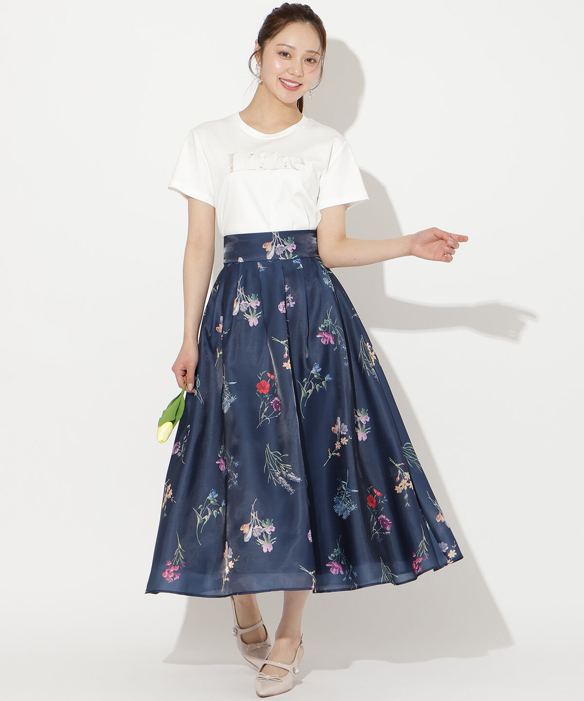 WILLSELECTION「ビジュー付き刺繍ロゴTシャツ」|Tシャツ・カットソー|