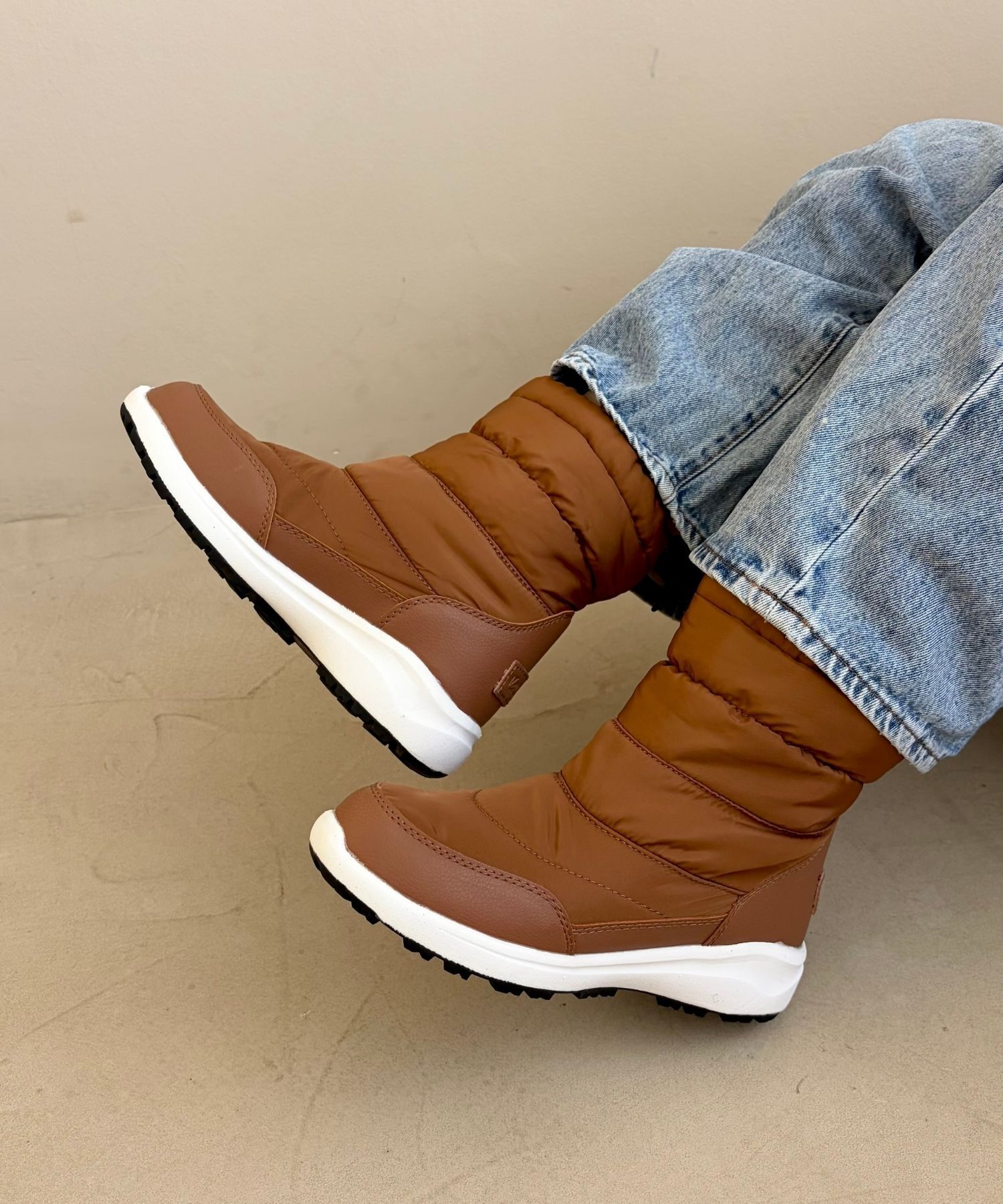 ORiental TRaffic「【 完全 防水 】 キルティング スノーブーツ /OT3401 撥水 雪 レイン」|ショートブーツ|CAMEL