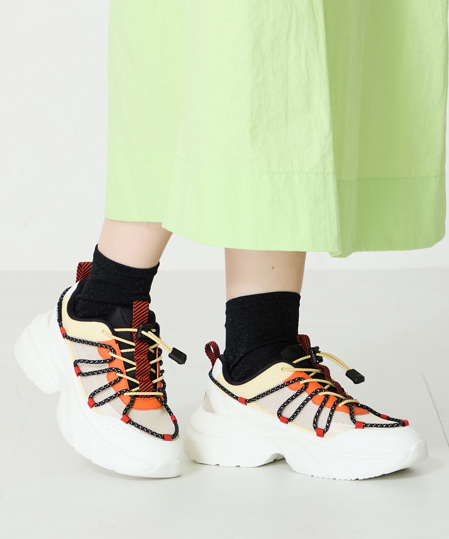 ORiental TRaffic「ドローコードデザイン配色スニーカー/OT3767」|スニーカー|