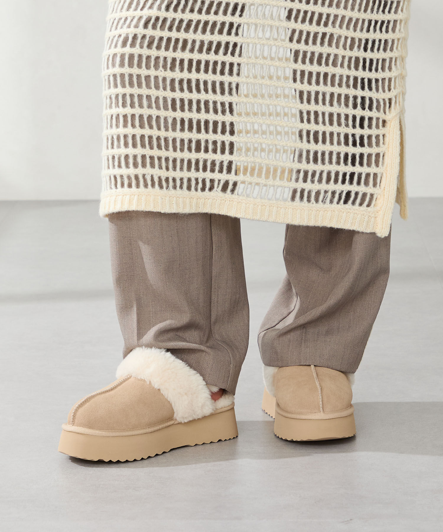 ORiental TRaffic「【 厚底 】 ムートン 2way サンダル /51320 防寒」|サンダル|