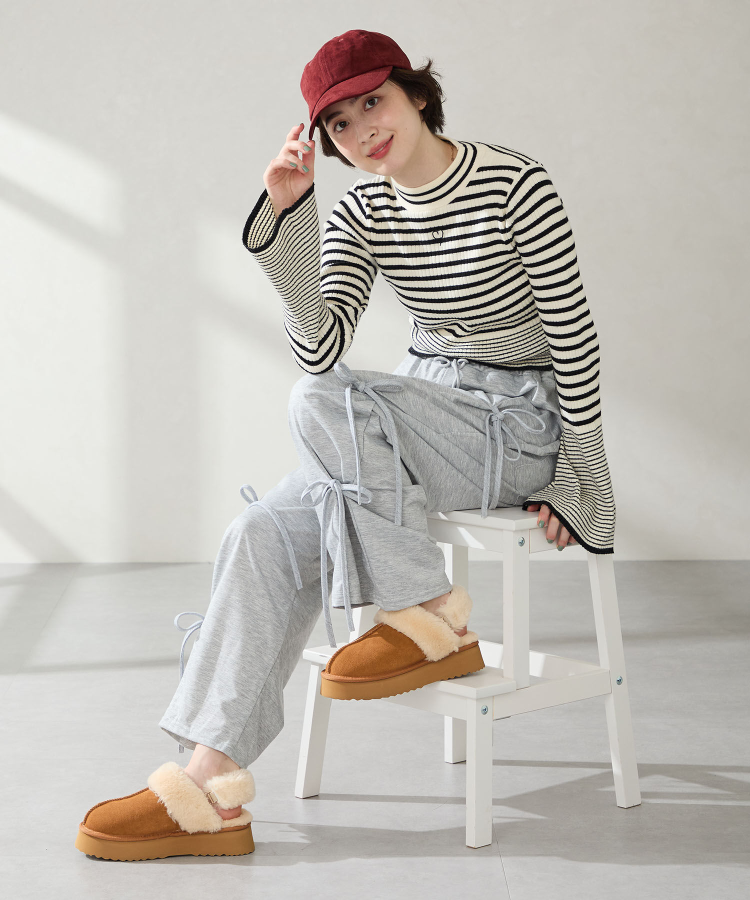 ORiental TRaffic「【 厚底 】 ムートン 2way サンダル /51320 防寒」|サンダル|