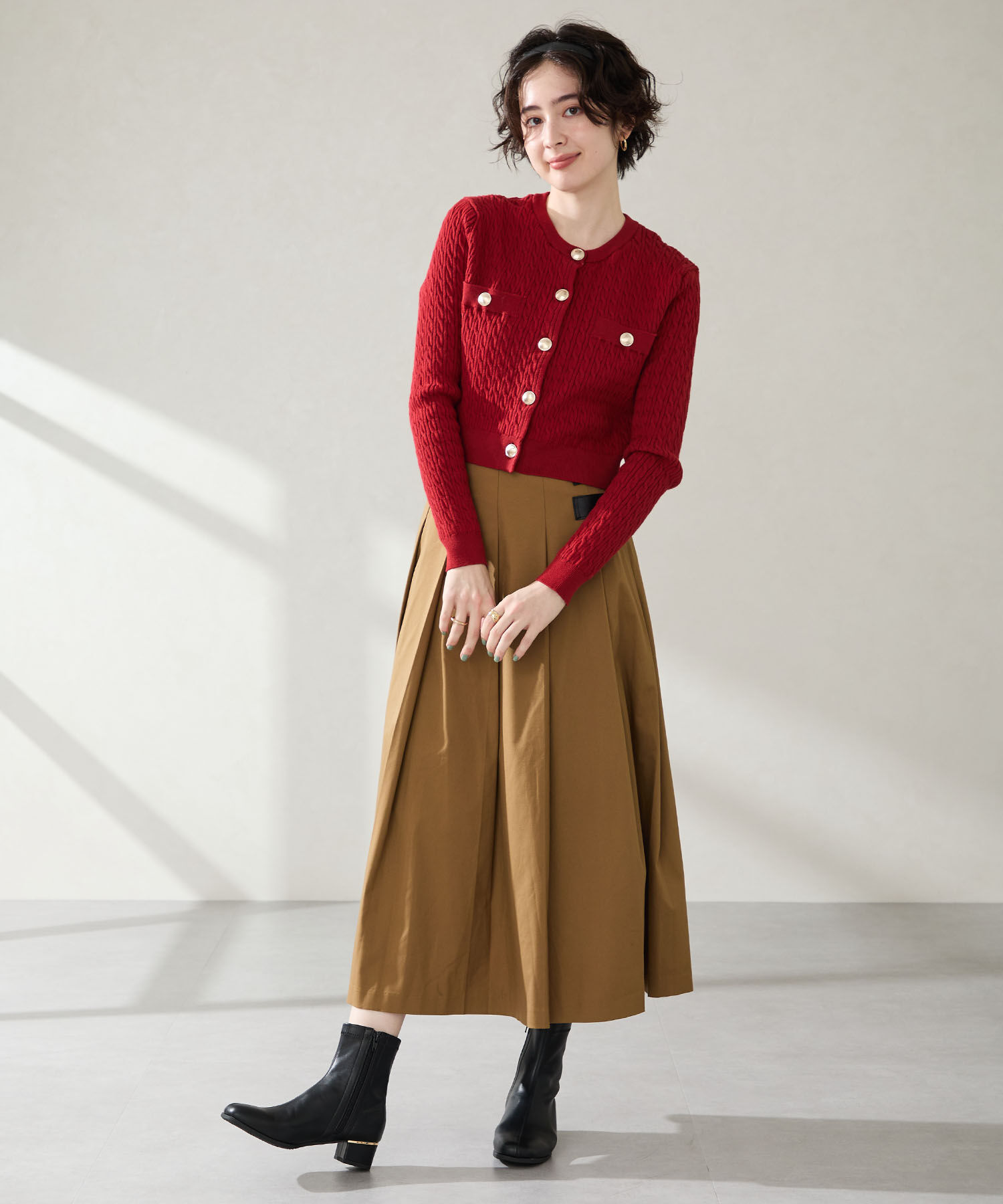 WA Oriental TRaffic「ヒールパーツ ストレッチ ブーツ /52402 シンプル 通勤 ショートブーツ」|ショートブーツ|