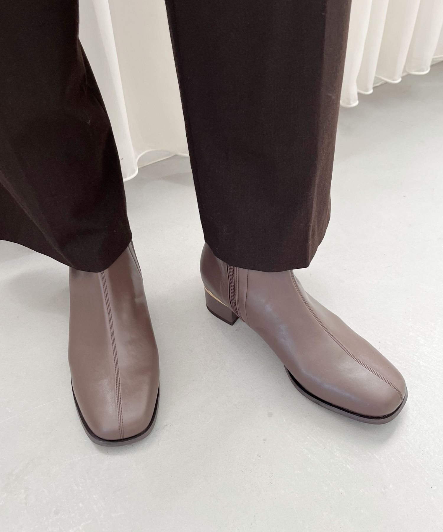 WA Oriental TRaffic「ヒールパーツ ストレッチ ブーツ /52402 シンプル 通勤 ショートブーツ」|ショートブーツ|