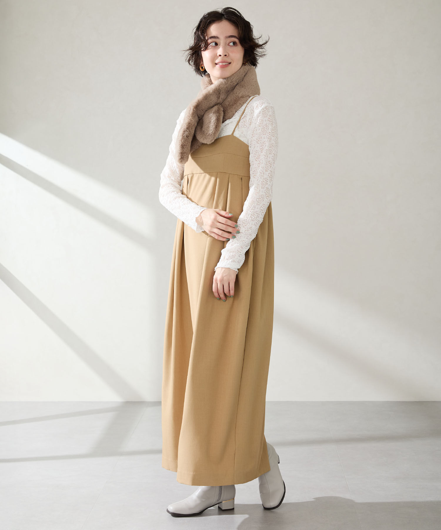 WA Oriental TRaffic「ヒールパーツ ストレッチ ブーツ /52402 シンプル 通勤 ショートブーツ」|ショートブーツ|