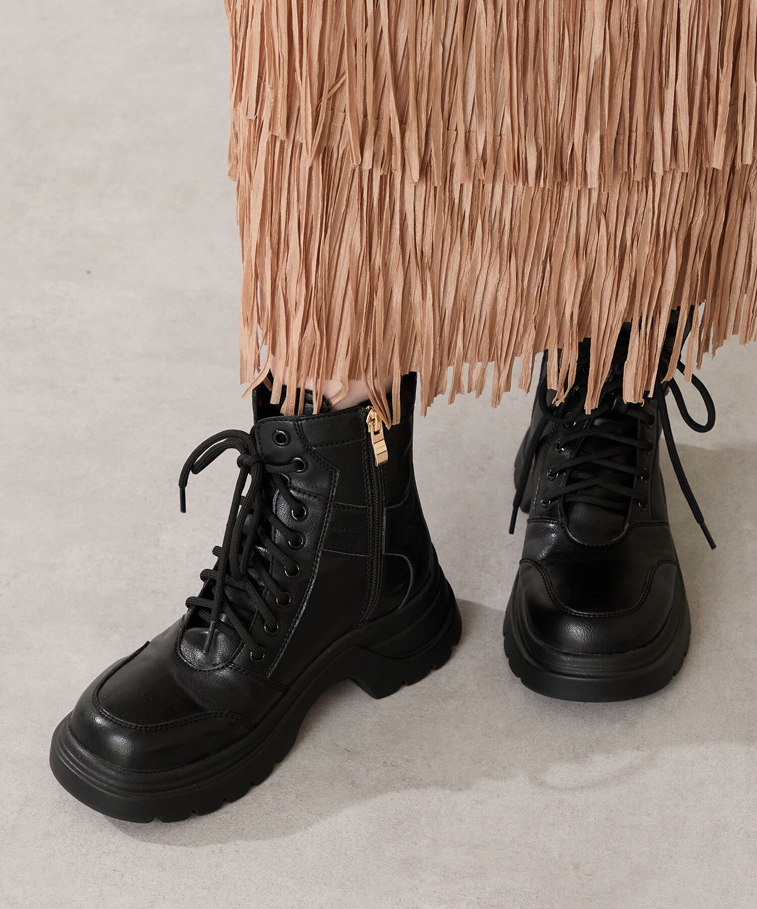 ORiental TRaffic「 厚底 レースアップブーツ /51401」|ショートブーツ|