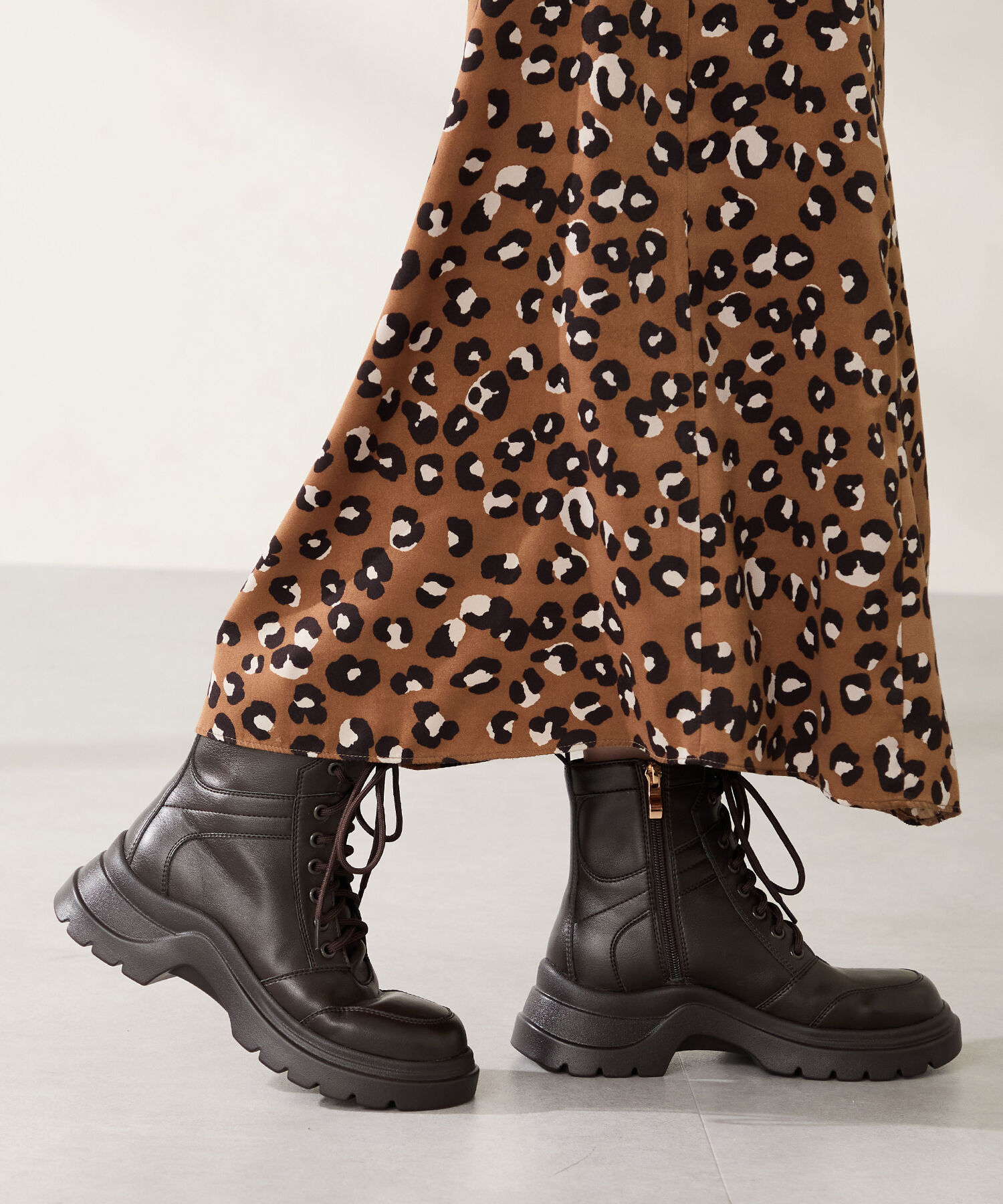 ORiental TRaffic「 厚底 レースアップブーツ /51401」|ショートブーツ|BROWN