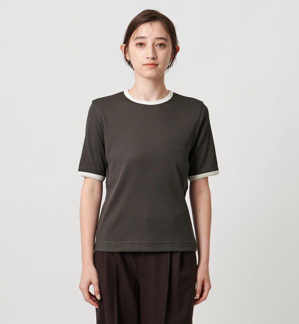 UNITED ARROWS「リブバイカラーパイピング ショートスリーブカットソー」|Tシャツ・カットソー|