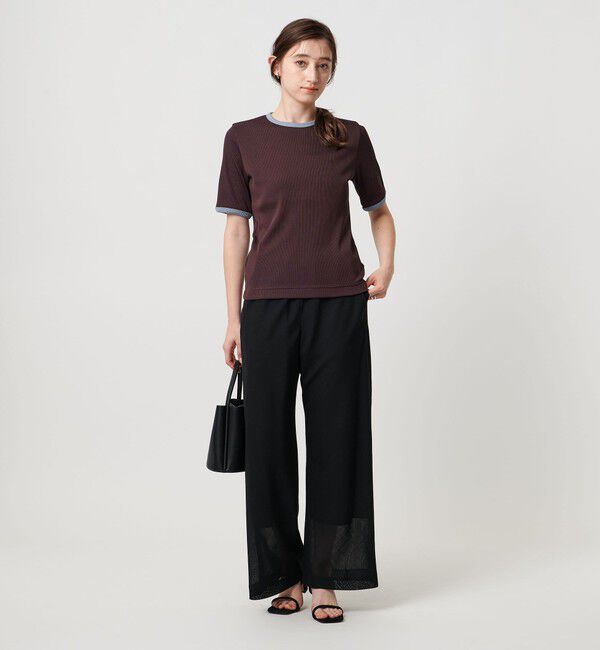 UNITED ARROWS「リブバイカラーパイピング ショートスリーブカットソー」|Tシャツ・カットソー|