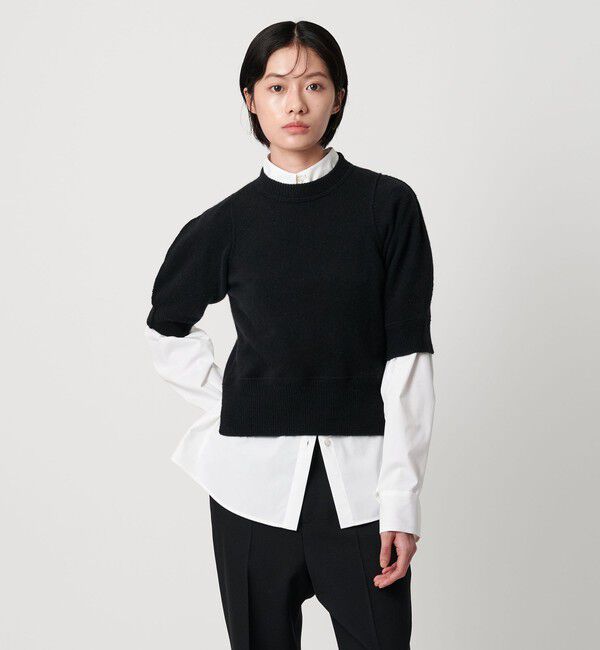 AEWEN MATOPH「＜AEWEN MATOPH＞ウールセーブルミックス5分袖ニット」|ニット・セーター|