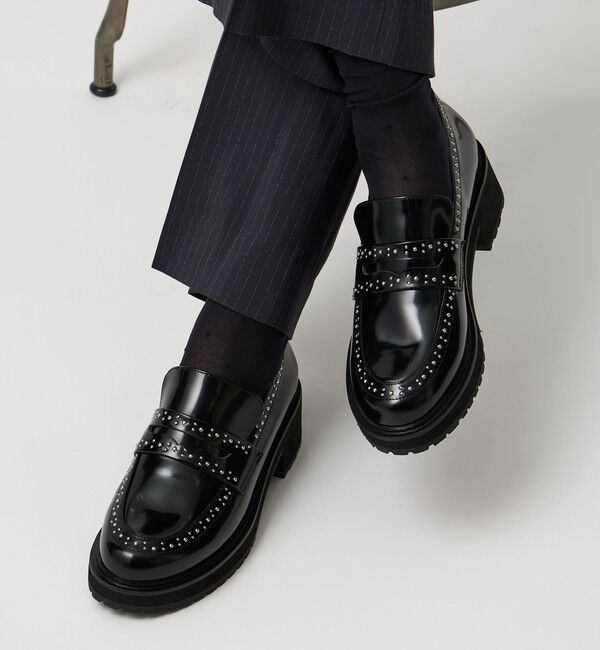 UNITED ARROWS「スタッズ ローファー」|ローファー|BLACK