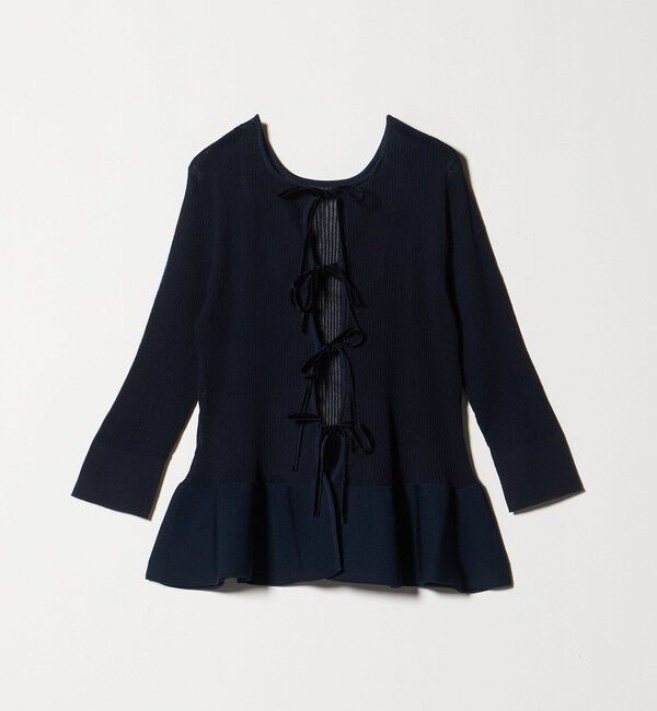 UNITED ARROWS「シアー リボン 2WAYカーディガン ウォッシャブル」|カーディガン|