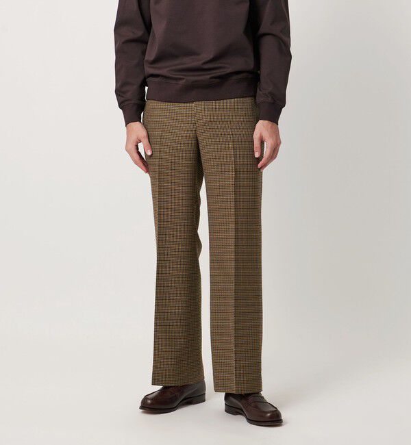 UNITED ARROWS「モダンチェック ノープリーツ ワイドストレート パンツ」|その他|