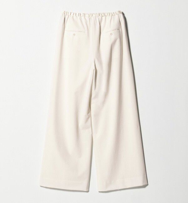 UNITED ARROWS「サテンウエスト イージーパンツ ホワイト -ウォッシャブル-」|チノ|