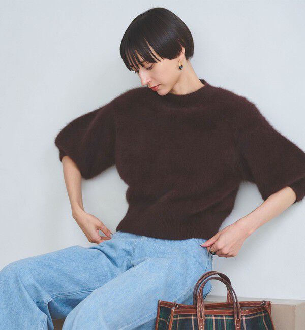 UNITED ARROWS「フォックスカシミヤ パフ ハーフスリーブ ニット」|ニット・セーター|