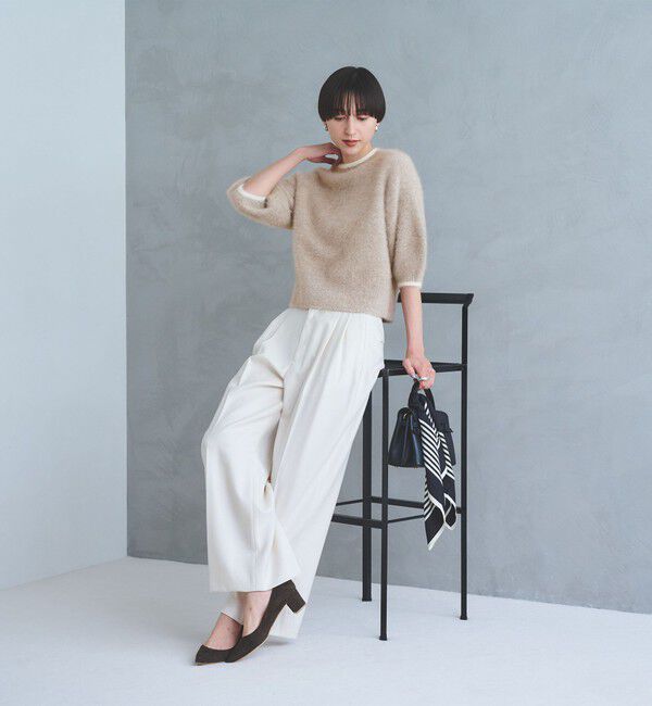 UNITED ARROWS「フォックスカシミヤ パフ ハーフスリーブ ニット」|ニット・セーター|